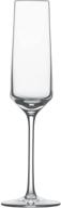 zwiesel pure stemware collection, set of 4, champagne flute glasses with effervescence points logo