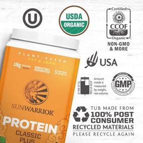 img 2 attached to 🌱 Organic Vegan Protein Powder with BCAAs and Pea Protein - Sunwarrior Classic Plus, Dairy-Free, Gluten-Free, Soy-Free, Non-GMO, Keto-Friendly (Chocolate) - 30 Servings, Pack of 1