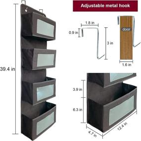 img 1 attached to 🚪 Convenient 4-Shelf Over The Door Pantry Organizer with Clear Window - Space-Saving Hanging Solution for Bedroom, Nursery, Closet, and Dorm - Foldable and Stylish in Black