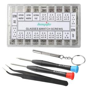 img 4 attached to 🔧 bayite Eyeglass Sunglass Repair Kit Tool with Screws Tweezers Screwdriver Set, Small Micro Screws Nuts Assortment for Glasses, Watch, Spectacles – Stainless Steel Screws 1000Pcs