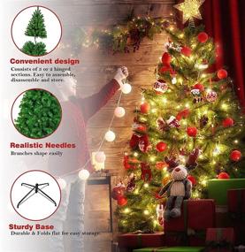 img 3 attached to 🎄 Premium 4ft Artificial Christmas Tree Xmas Spruce - Small North Valley Holiday Pine Tree for Home Office Party Indoor Outdoor Decoration w/ 240 Branch Tips arbol de Navidad, Foldable Base Stand