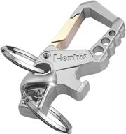 🔑 hephis key chain bottle opener: heavy duty carabiner keychains for men and women logo