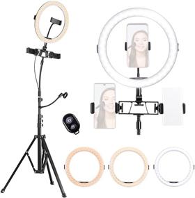 img 4 attached to 💡 K&F Concept 10" Ring Light: Versatile Stand, Microphone Clip | For Vlog Camera, Video, Smartphone, YouTube, Makeup Shooting