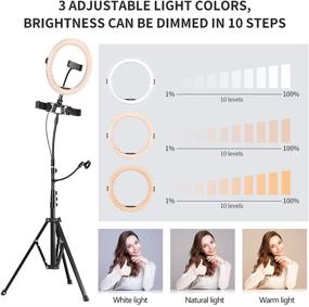 img 1 attached to 💡 K&F Concept 10" Ring Light: Versatile Stand, Microphone Clip | For Vlog Camera, Video, Smartphone, YouTube, Makeup Shooting