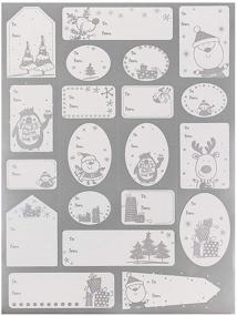 img 1 attached to 🎁 JAM PAPER Наклейки для ярлыков подарков на Рождество - Матовое фольгированное серебро - 40 этикеток в упаковке - Этикетки "От/Кому" для праздничных подарков