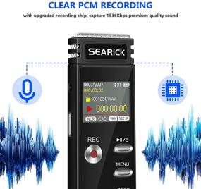 img 3 attached to 🎙️ Searick 48GB Voice Recorder: 3343 Hour Portable Voice Activated Recorder with MP3 Player, USB Charge, Variable Speed, and Password Protection – Upgraded Mini Digital Tape Recorder for Lectures and Meetings