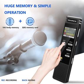 img 1 attached to 🎙️ Searick 48GB Voice Recorder: 3343 Hour Portable Voice Activated Recorder with MP3 Player, USB Charge, Variable Speed, and Password Protection – Upgraded Mini Digital Tape Recorder for Lectures and Meetings