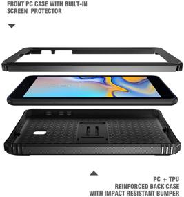 img 1 attached to 📱 Revolutionary Heavy Duty Case for Samsung Galaxy Tab A 8.0 (2018) SM-T387 - Black | With Kick-Stand & Built-in-Screen Protector | Designed for Verizon/Sprint/T-Mobile Customers