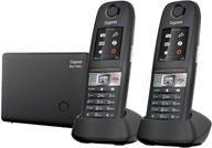 📞 gigaset e630a duo – resilient landline phone with answering machine, 1 extra handset included, water and dust-resistant, cordless phone for craftsmen and mechanics (black, pack of 2) logo