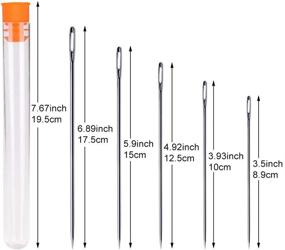 img 3 attached to 🧵 5 Pieces of Long Sewing Needles - Set of 5 Large Eye Stitching Needles with Needle Storage Tube, Ranging from 3.5 to 6.8 inches - Ideal for Sewing Projects, Crafts, Upholstery