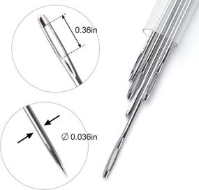 img 2 attached to 🧵 5 Pieces of Long Sewing Needles - Set of 5 Large Eye Stitching Needles with Needle Storage Tube, Ranging from 3.5 to 6.8 inches - Ideal for Sewing Projects, Crafts, Upholstery