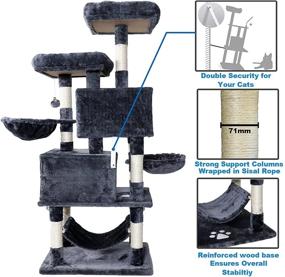 img 3 attached to 🐱 NEGTTE Cat Tree Cat Tower for Indoor Cats: Multi-Level Condo with Scratching Posts & Perches- Ideal for Large Cats