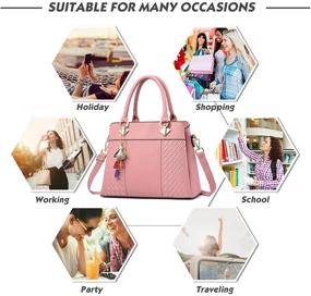 img 2 attached to Stylish Satchel Leather Shoulder Handbags & Wallets for Women - Fashion must-haves!