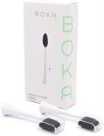 🪥 boka sonic powered electric toothbrush replacement heads - 2 white finish heads logo