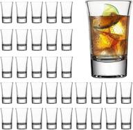 farielyn-x pack of 24 heavy base shot glass set - 1.5 ounce whiskey shot glasses - mini glass cups for liqueur - double sided cordial glasses - tequila cups - small glass shot cups logo