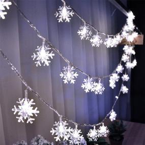 img 2 attached to 🎄 LoiStu 16ft / 40LED Christmas Snowflake String Light Fairy Lights - Festive Party, Wedding, Interior, Garden, and Festival Decoration in White
