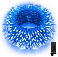 🎄 500 led blue outdoor christmas lights: 197ft long, 8 modes, waterproof & memory function – perfect for xmas tree, wedding, holiday, party decoration logo