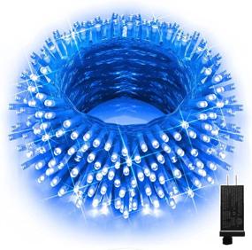 img 4 attached to 🎄 500 LED Blue Outdoor Christmas Lights: 197ft Long, 8 Modes, Waterproof & Memory Function – Perfect for Xmas Tree, Wedding, Holiday, Party Decoration