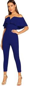 img 4 attached to 👗 Verdusa Women's Stylish Shoulder Jumpsuit - Trendy Women's Clothing and Versatile Jumpsuits, Rompers & Overalls