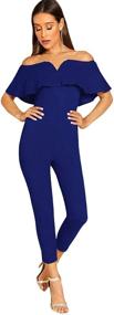 img 1 attached to 👗 Verdusa Women's Stylish Shoulder Jumpsuit - Trendy Women's Clothing and Versatile Jumpsuits, Rompers & Overalls