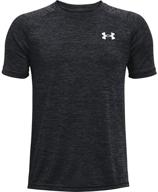 👕 стильная черная футболка under armour с коротким рукавом: идеальная одежда для активного образа жизни мальчиков логотип