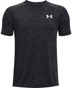 img 3 attached to 👕 Стильная черная футболка Under Armour с коротким рукавом: идеальная одежда для активного образа жизни мальчиков