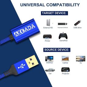 img 1 attached to AkoaDa USB Extension Cable 3.0 - 2 Pack (6.6ft+10ft) Type A Male to USB A Female Cord for High-Speed Data Transfer Compatible with Various Devices (Blue)