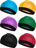 👨 syhood men's 6-piece elastic band silky wave caps - soft & breathable for 360, 540, and 720 waves logo