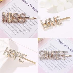 img 1 attached to 💎 Gold Sparkly Rhinestones Letter Hair Clips | Crystal Hair Pins for Women & Girls | Glitter Letter Bobby Pins | Metal Hair Clips Barrettes | Bling Rhinestones Hair Jewelry | Ideal Christmas Stocking Stuffers Gifts