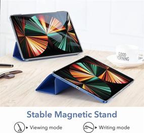 img 1 attached to 📱 ESR Trifold Case for iPad Pro 12.9 Inch 2021 (5th Gen) - Translucent Stand Case with Clasp, Auto Sleep/Wake, Pencil 2 Wireless Charging - Ascend Series, Blue