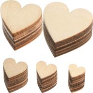 ❤️ 500 pieces wooden heart cutouts – unfinished wood heart slices for crafts – blank heart wood slices embellishments – ornaments for christmas, weddings, valentine's, diy supplies – available in 5 sizes logo