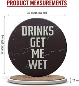 img 2 attached to 🍻 Clever & Funny Coasters for Drinks Absorbent with Holder - 6 Piece Ceramic Black Marble Coaster Set - Cup Coasters with Holder - Hilarious Man Cave Decor - Table Protection Coasters