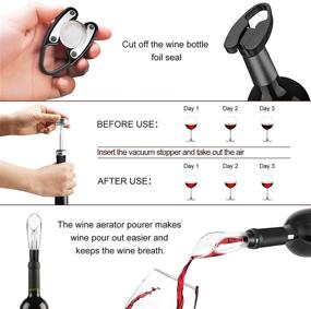 img 1 attached to 🍷 Flauno Electric Wine Bottle Opener - Rechargeable & Cordless Corkscrew Set with Charging Base, Foil Cutter, Vacuum Stopper & Aerator Pourer – Perfect Gift for Wine Lovers