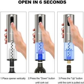 img 2 attached to 🍷 Flauno Electric Wine Bottle Opener - Rechargeable & Cordless Corkscrew Set with Charging Base, Foil Cutter, Vacuum Stopper & Aerator Pourer – Perfect Gift for Wine Lovers