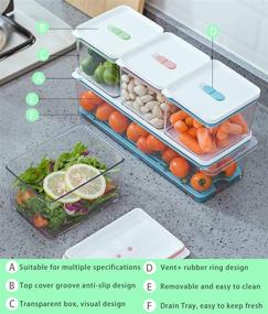 img 1 attached to 🍎 Organize and Preserve Your Fridge with MineSign 6 Pack Plastic Stackable Food Storage Container Sets with Vented Lids and Drain Tray: Perfect for Fruit, Berry, and Lettuce Refrigerator Organization