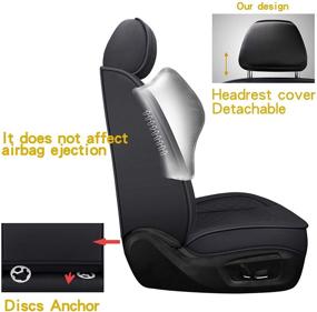 img 1 attached to Top-Quality BABYBLU Leather Car Seat Covers - Universal Fit Set for Cars, SUVs, and Pick-up Trucks - Faux Leatherette Automotive Cushion Cover - Airbag Compatible - Black