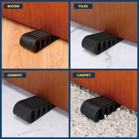 img 1 attached to 🚪 Amtilope Heavy Duty Door Stopper Rubber Wedge - Works on All Floors and Carpets - 2 Pack