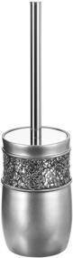 img 2 attached to 🚽 Silver Toilet Brush with Holder - Effective Toilet Bowl Cleaner Brush and Holder - Easy Grip, Deep Cleaning, Decorative Design Compact Toilet Bowl Scrubber by Creative Scents