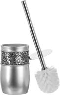 🚽 silver toilet brush with holder - effective toilet bowl cleaner brush and holder - easy grip, deep cleaning, decorative design compact toilet bowl scrubber by creative scents logo