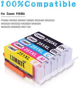 img 3 attached to 🖨️ LXMATE Compatible Ink Cartridges for Canon PGI-250XL CLI-251XL, Ideal for Canon MX922 MX920 MG5420 IP7220 Inkjet Printers (20 Pack - 4 Large Black, 4 Small Black, 4 Cyan, 4 Magenta, 4 Yellow)