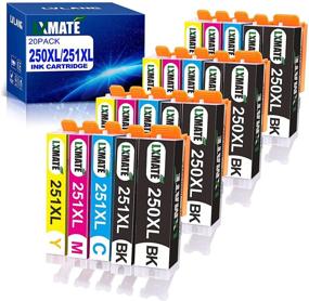 img 4 attached to 🖨️ LXMATE Compatible Ink Cartridges for Canon PGI-250XL CLI-251XL, Ideal for Canon MX922 MX920 MG5420 IP7220 Inkjet Printers (20 Pack - 4 Large Black, 4 Small Black, 4 Cyan, 4 Magenta, 4 Yellow)