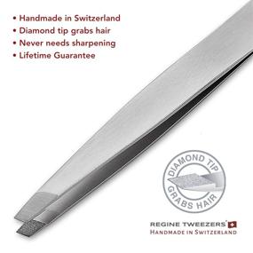 img 2 attached to 💎 Swiss-Made Genuine Diamond-Tip Tweezers by Regine Switzerland - Professional Precision for Eyebrow & Hair Removal - Perfect Alignment - Stainless Steel Construction