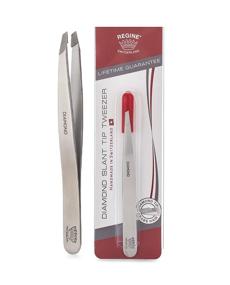 img 4 attached to 💎 Swiss-Made Genuine Diamond-Tip Tweezers by Regine Switzerland - Professional Precision for Eyebrow & Hair Removal - Perfect Alignment - Stainless Steel Construction