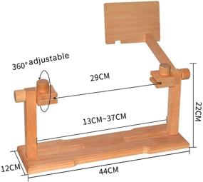 img 3 attached to 🪡 LMTBB Embroidery Hoop Stand Table | Wooden Cross Stitch Stand | Adjustable Holder for 2 People Embroider | Instruction Board Included | Wood Color