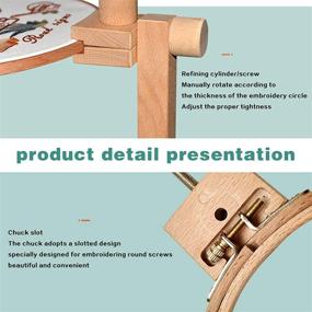 img 1 attached to 🪡 LMTBB Embroidery Hoop Stand Table | Wooden Cross Stitch Stand | Adjustable Holder for 2 People Embroider | Instruction Board Included | Wood Color