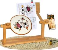 🪡 lmtbb embroidery hoop stand table | wooden cross stitch stand | adjustable holder for 2 people embroider | instruction board included | wood color logo