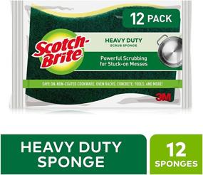 img 3 attached to 🧽 Scotch-Brite Heavy Duty Scrub Sponges - Ideal for Efficient Dishwashing and Kitchen Cleaning, Pack of 12 Sponges