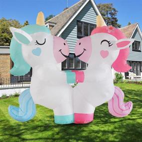 img 4 attached to COMIN Christmas Inflatables 6FT Unicorn Couple Bright LED Light Yard Decoration Chirstmas Inflatables Decoration Clearance Xmas Party Yard Lawn