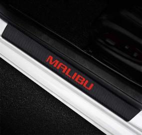 img 4 attached to 🚘 Enhance Your Chevrolet Malibu with MAXMILO 4Pcs Red Reflective Carbon Fiber Door Sill Protectors: Elegant Auto Accessories for Ultimate Style and Protection