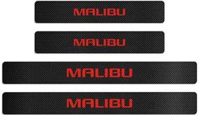 img 3 attached to 🚘 Enhance Your Chevrolet Malibu with MAXMILO 4Pcs Red Reflective Carbon Fiber Door Sill Protectors: Elegant Auto Accessories for Ultimate Style and Protection